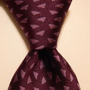 CAFE COTON Silk Necktie THICK Triangles Purple
